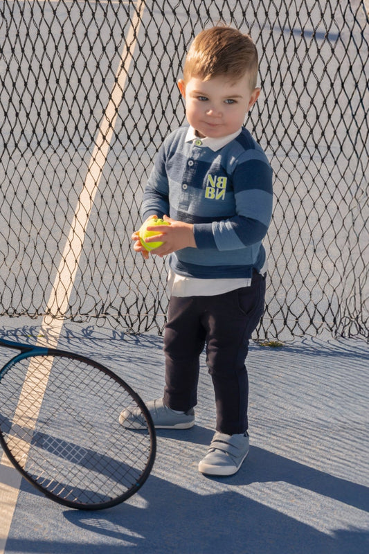 AW25 MIRANDA NEL NLU Boys Navy Polo Shirt & Trousers - 1107