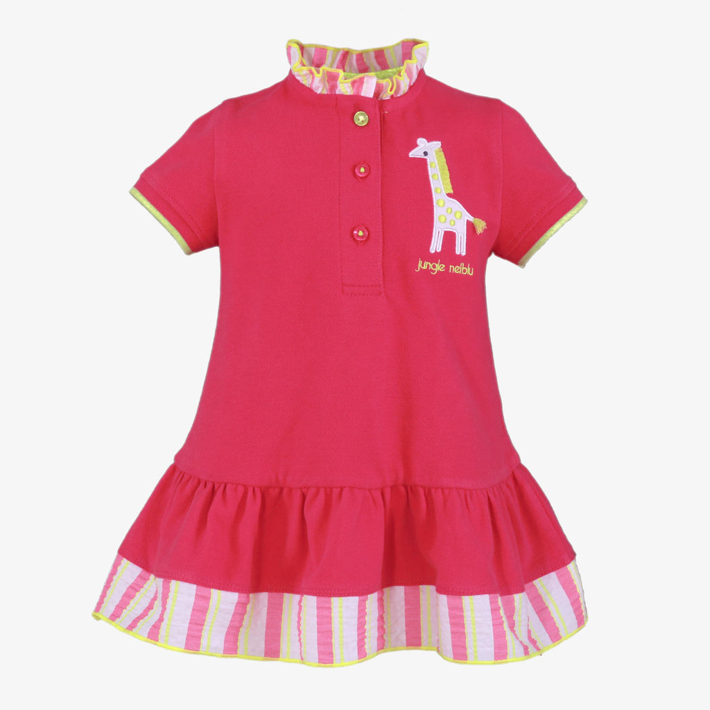 MIRANDA NEL BLU Fuchsia Neon Girls Dress