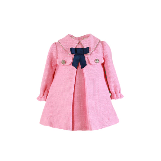 MIRANDA Pink Tweed Baby Girls A-Line Dress - 127V