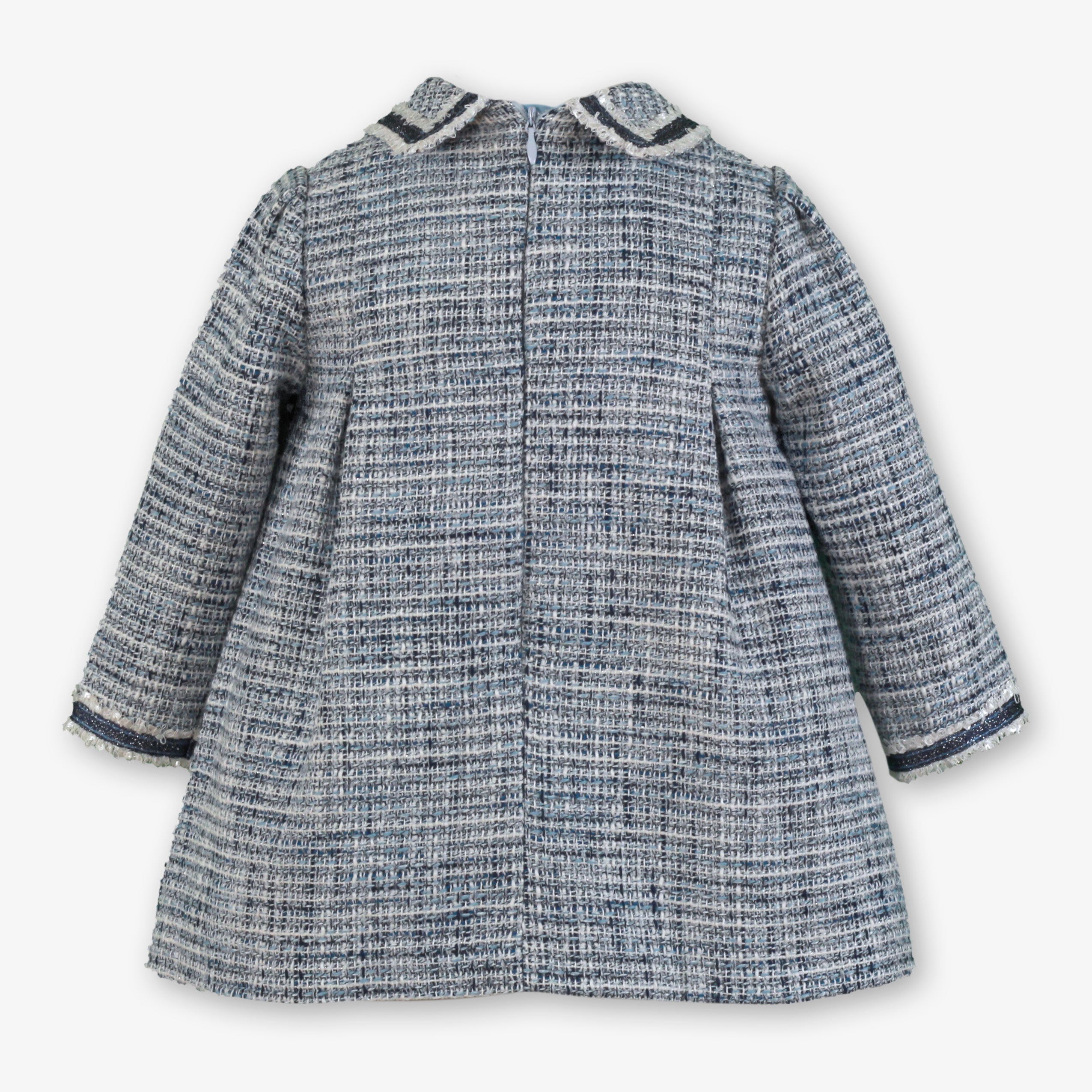 AW25 MIRANDA Blue Girls Tweed A-Line Dress - 129V