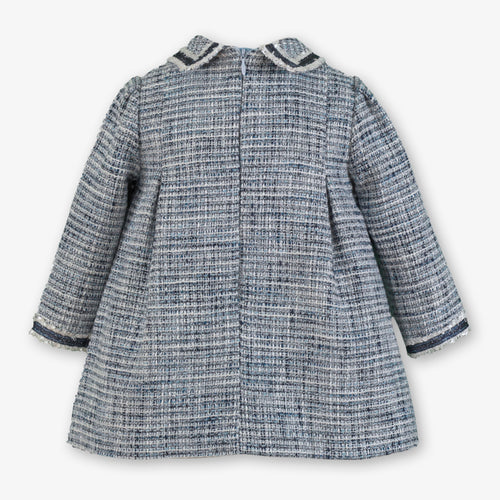 AW25 MIRANDA Blue Girls Tweed A-Line Dress - 129V