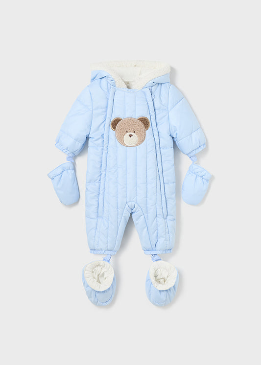 MAYORAL Baby Boys Blue Teddy Padded Snowsuit - 2675