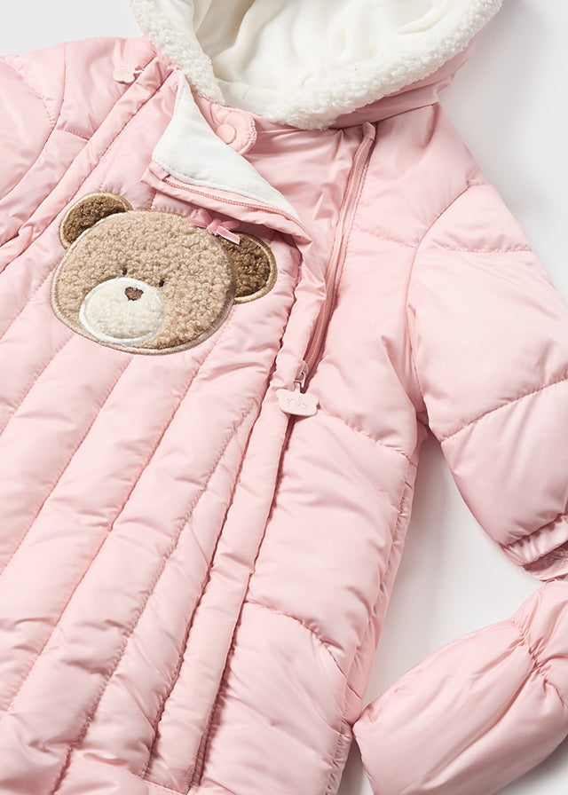 MAYORAL Baby Girls Pink Teddy Padded Snowsuit - 2675