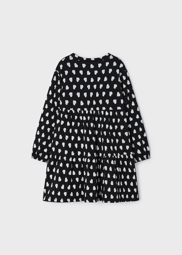 Black and white heart best sale print dress