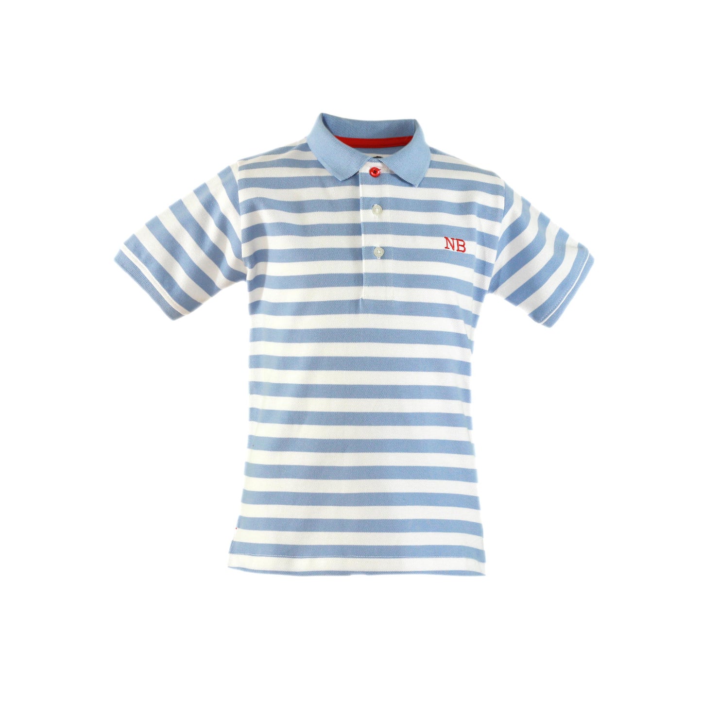 MIRANDA NEL BLU Blue & White Stripe Boys Polo Shirt - 1300