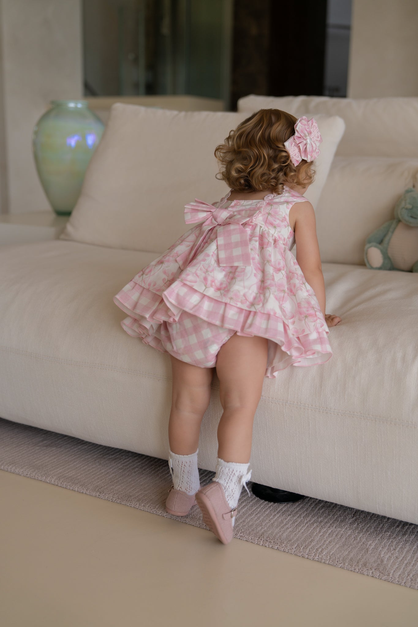 MIRANDA Pink Floral Girls Dress & Knickers - 133VB