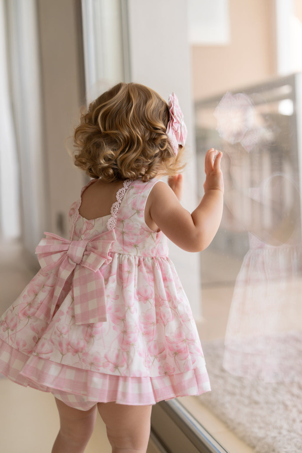 MIRANDA Pink Floral Girls Dress & Knickers - 133VB