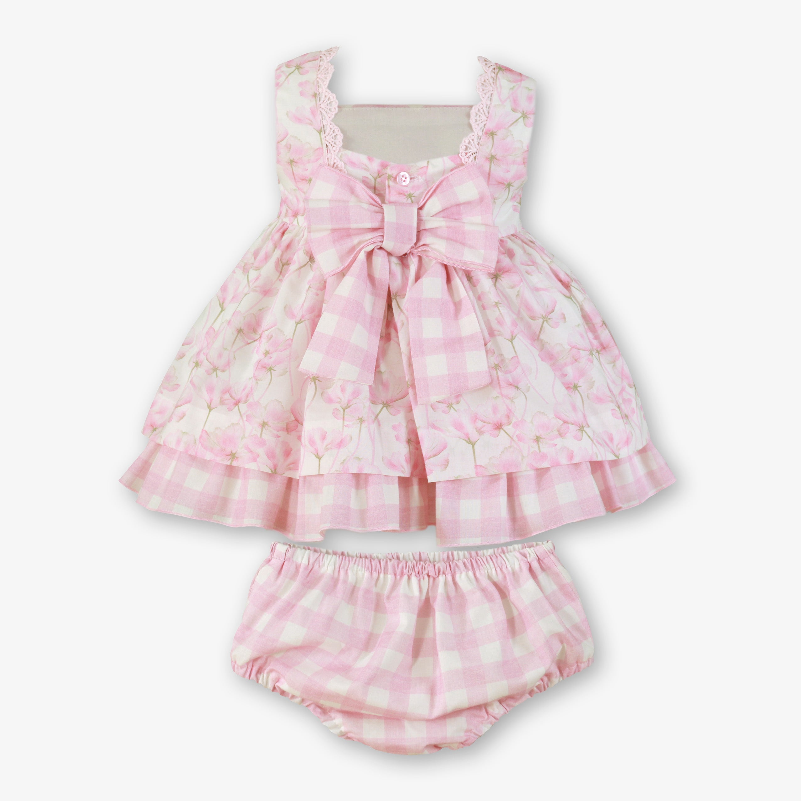 MIRANDA Pink Floral Girls Dress & Knickers - 133VB