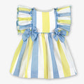 MIRANDA Blue & Yellow Stripe Girls Dress - 138V
