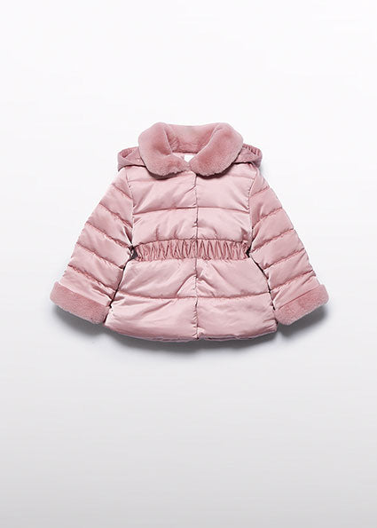 ABEL & LULA Girls Pink Satin Padded Coat - 5818