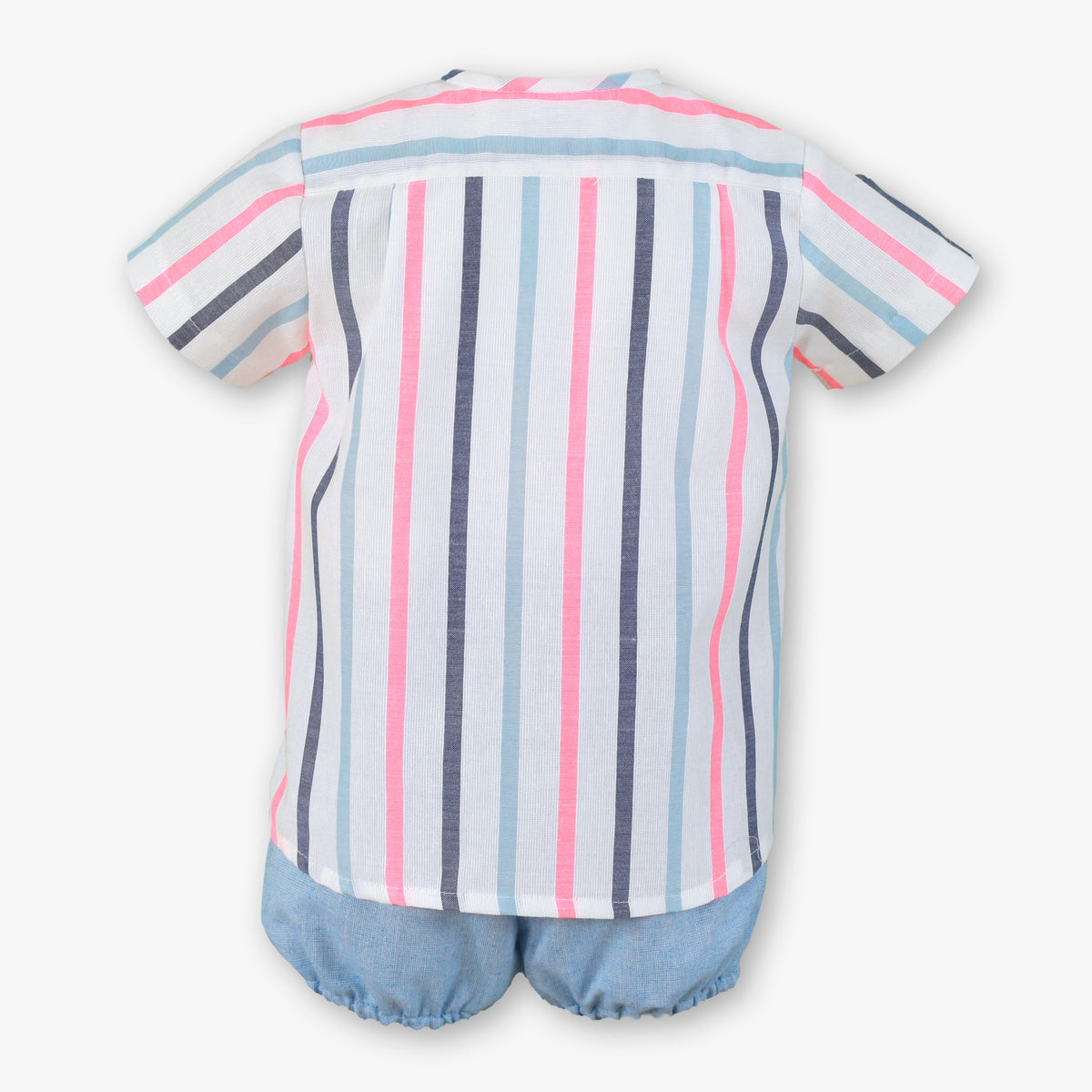Miranda Neon and Blue Stripe boys short set alternate view