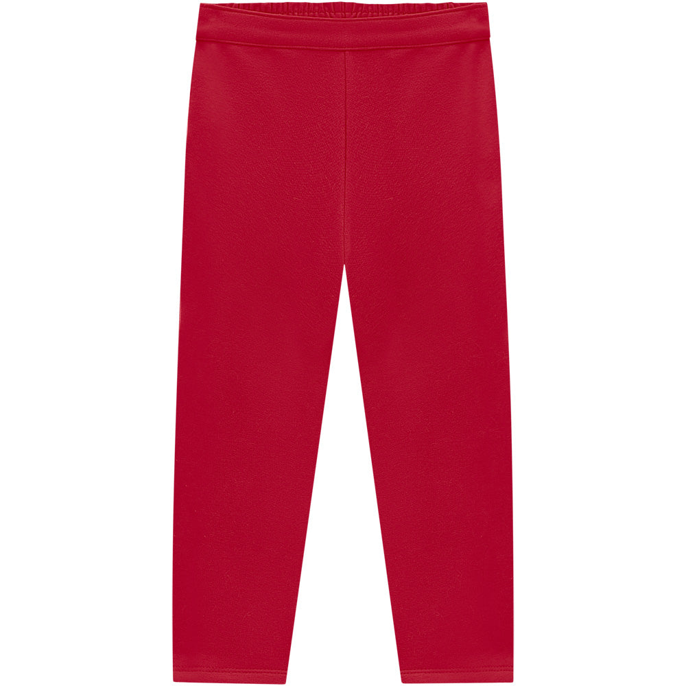 MILON Girls Cherry Red & Cream Faux Fur Leggings Set - 14596