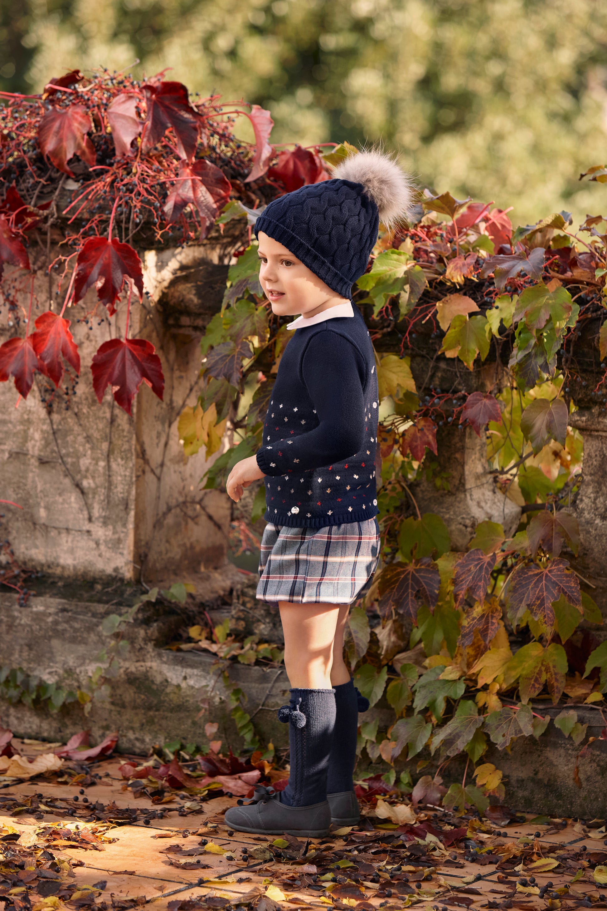 AW25 JULIANA Armonia Boys Navy & Red Check Jam Pant Set - 25590