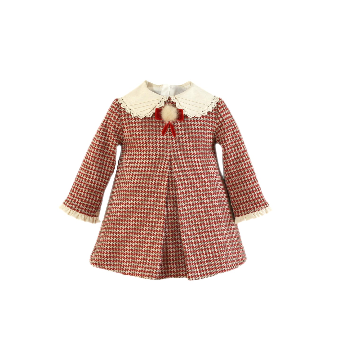 MIRANDA Burgundy Check Baby Girls A-Line Dress - 147