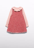 AW25 ABEL & LULA Red Girls Tweed A-Line Dress - 5526