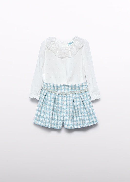 AW25 ABEL & LULA Aqua Girls Short Set with Jumper - 5712