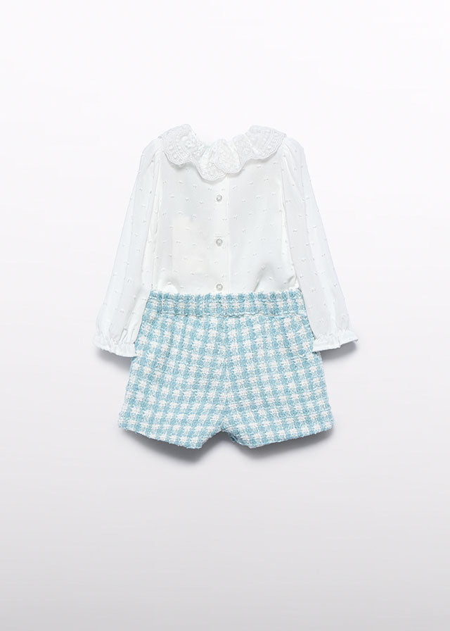 AW25 ABEL & LULA Aqua Girls Short Set with Jumper - 5712