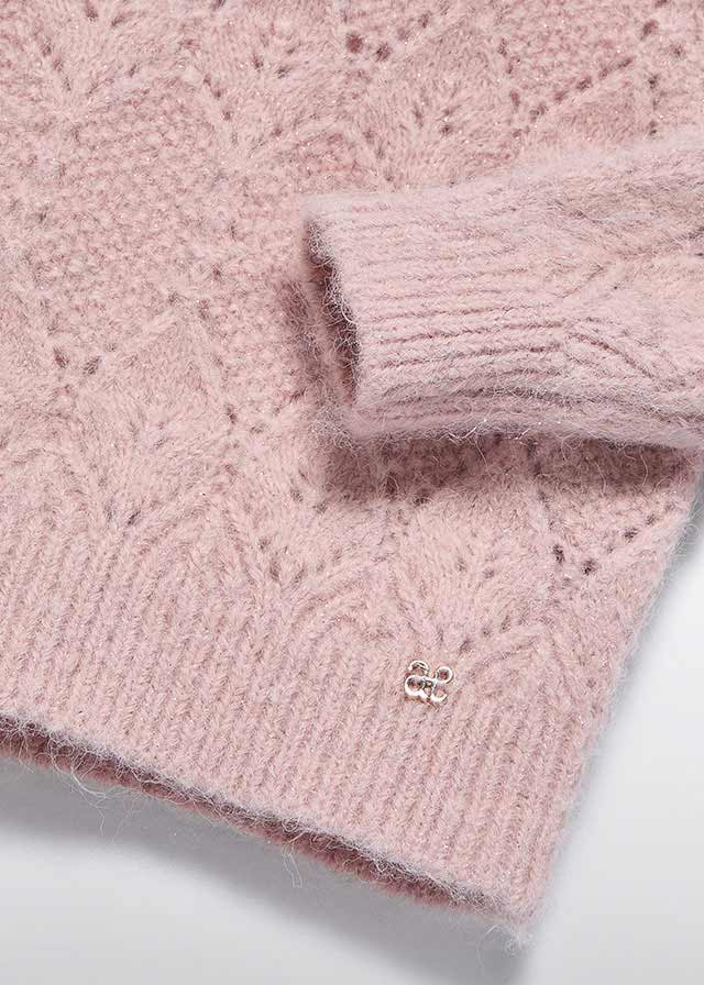 AW25 ABEL & LULA Petal Girls Pink Tweed Short Set with Jumper - 5710