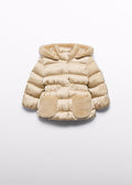 ABEL & LULA Almond Girls Cream Satin Padded Coat - 5821