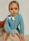 AW25 ABEL & LULA Aqua Girls Short Set with Jumper - 5829