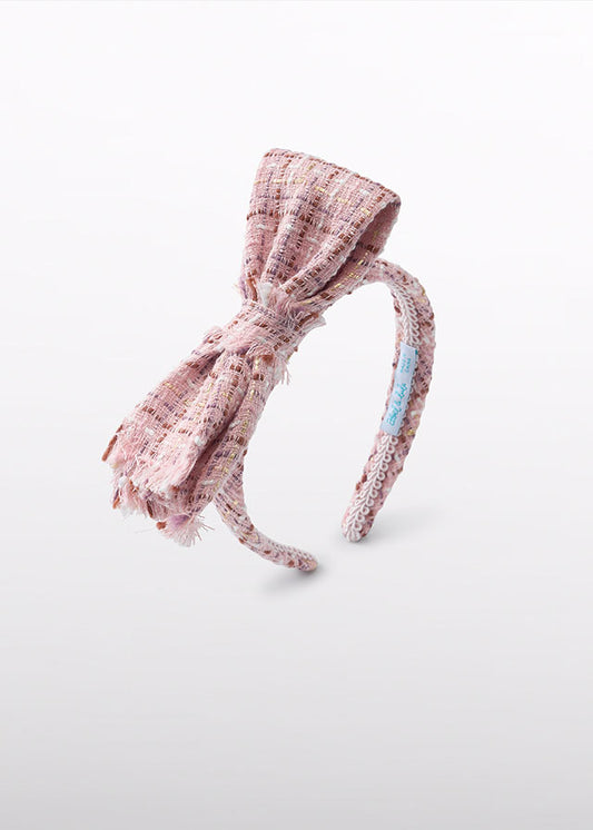 AW25 ABEL & LULA Petal Girls Pink Tweed Headband - 5973