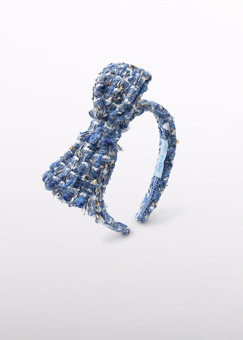 AW25 ABEL & LULA Sky Blue Girls Tweed Headband - 5973