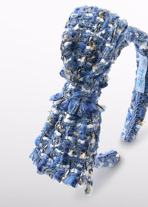 AW25 ABEL & LULA Sky Blue Girls Tweed Headband - 5973