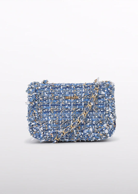 AW25 ABEL & LULA Sky Blue Girls Tweed Handbag - 5982