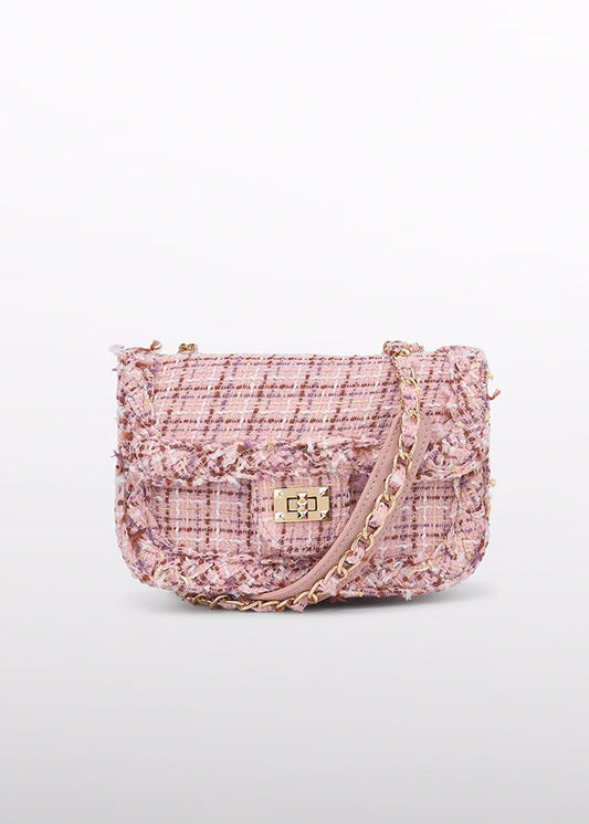 AW25 ABEL & LULA Petal Girls Pink Tweed Handbag - 5982