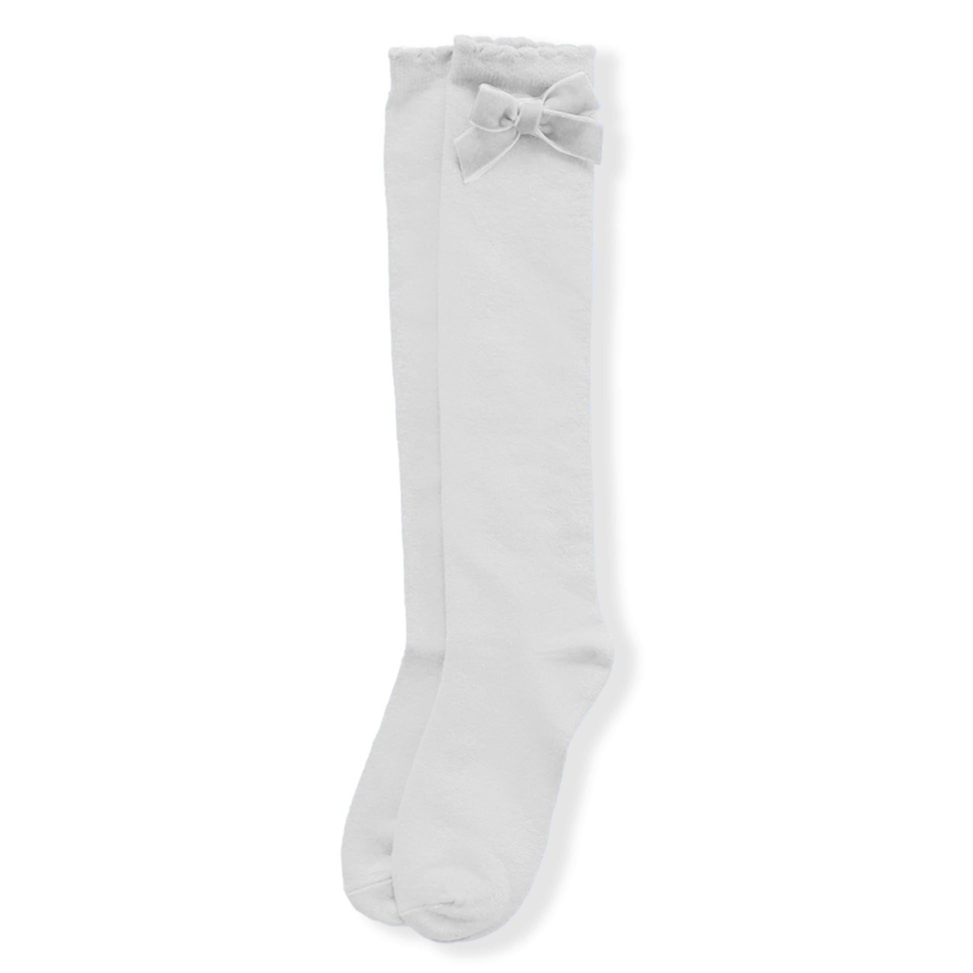 AW20 Miranda Velvet Bow Socks - White