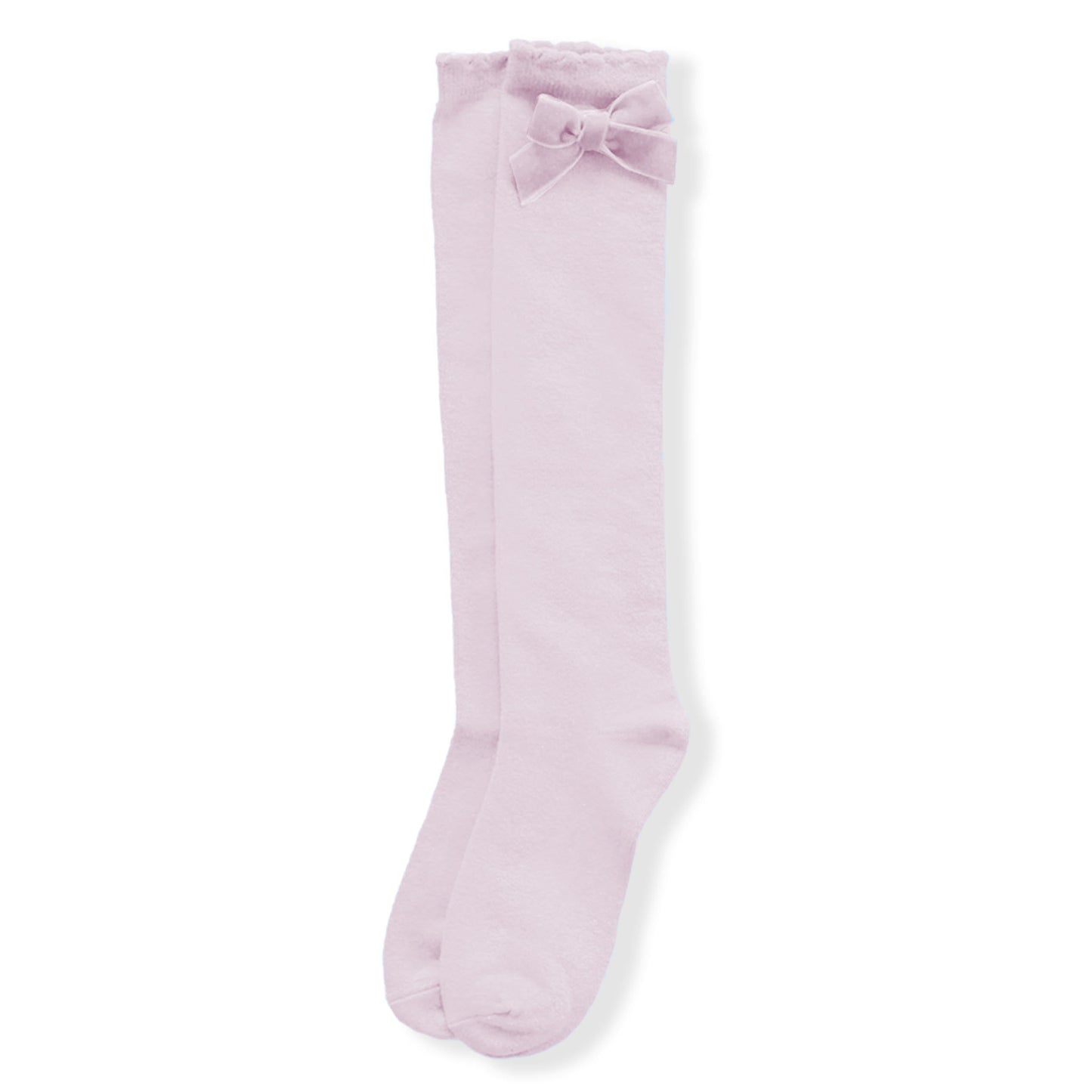 AW20 Miranda Velvet Bow Socks - Pink