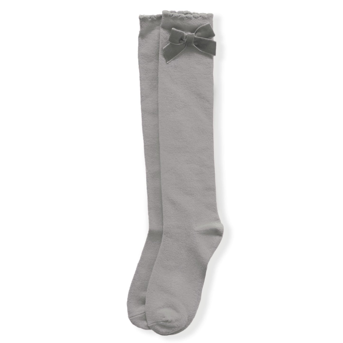AW20 Miranda Velvet Bow Socks - Grey