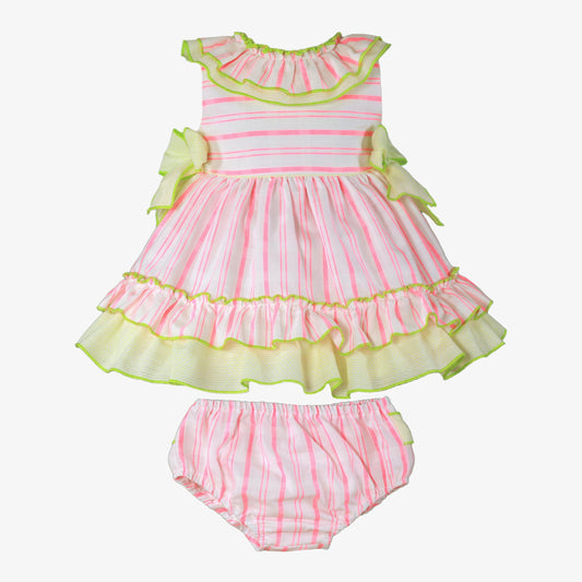 MIRANDA SS25 Coral Neon Girls Dress & Knickers - 152VB