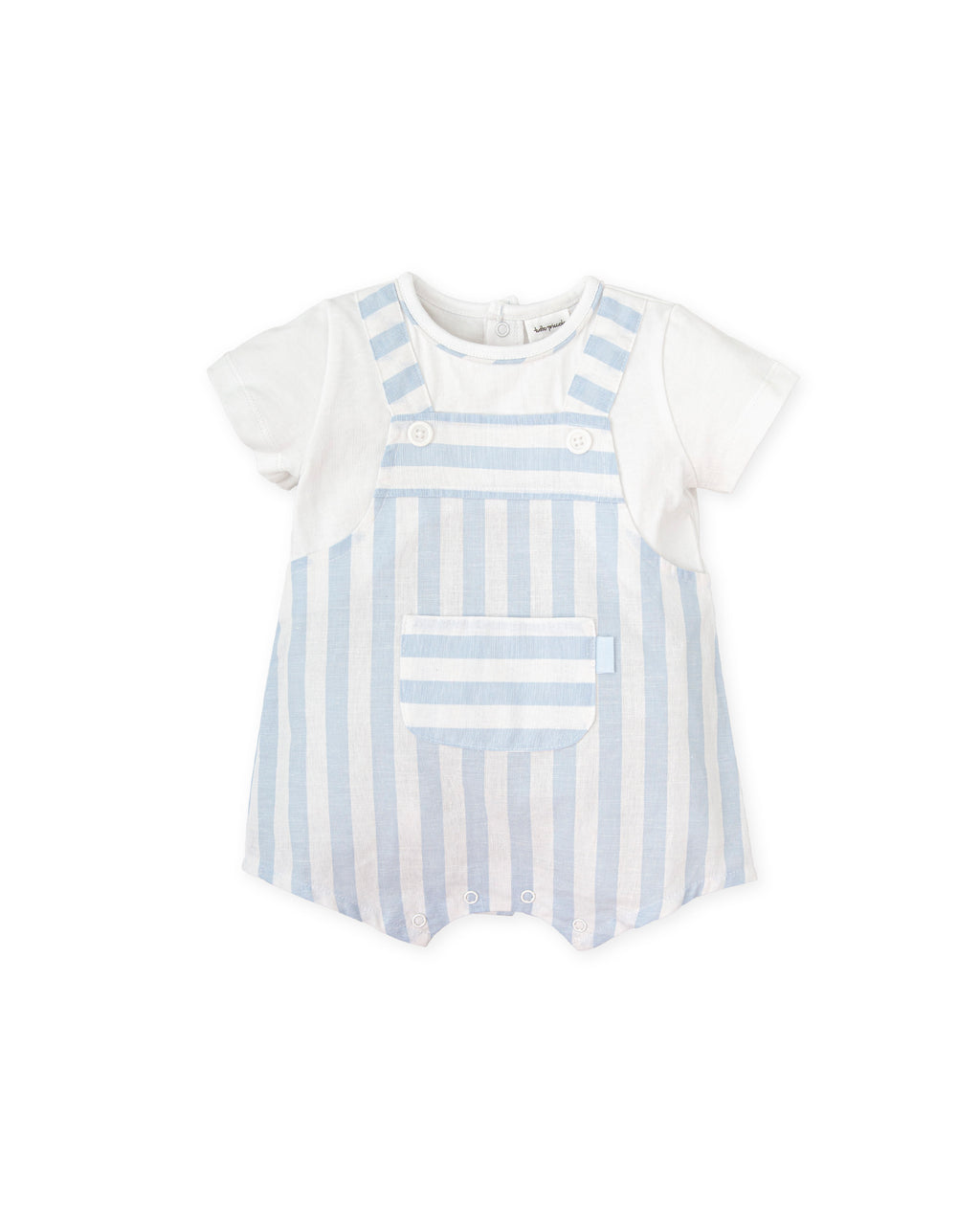 TUTTO PICCOLO SS25 Danubio Boys Blue & White Romper