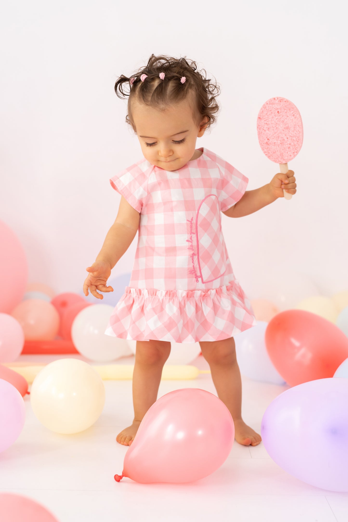 AGATHA RUIZ DE LA PRADA SS25 Dalia Girls Pink Check Dress