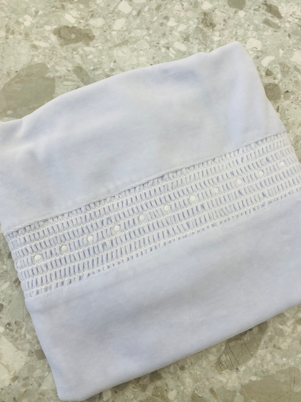 AW25 DEOLINDA Fantasy Boys Blue Velour Smocked Blanket - 25M21