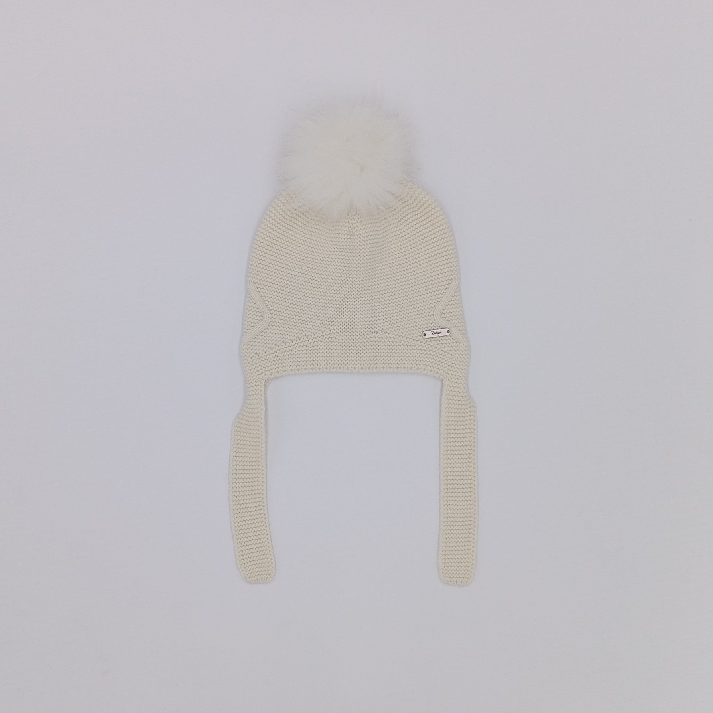 PRE-ORDER RAHIGO Cream Pom Pom Hat with Ear Flaps