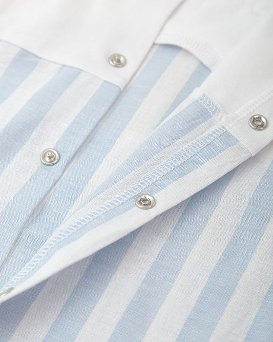 TUTTO PICCOLO SS25 Danubio Boys Blue & White Romper