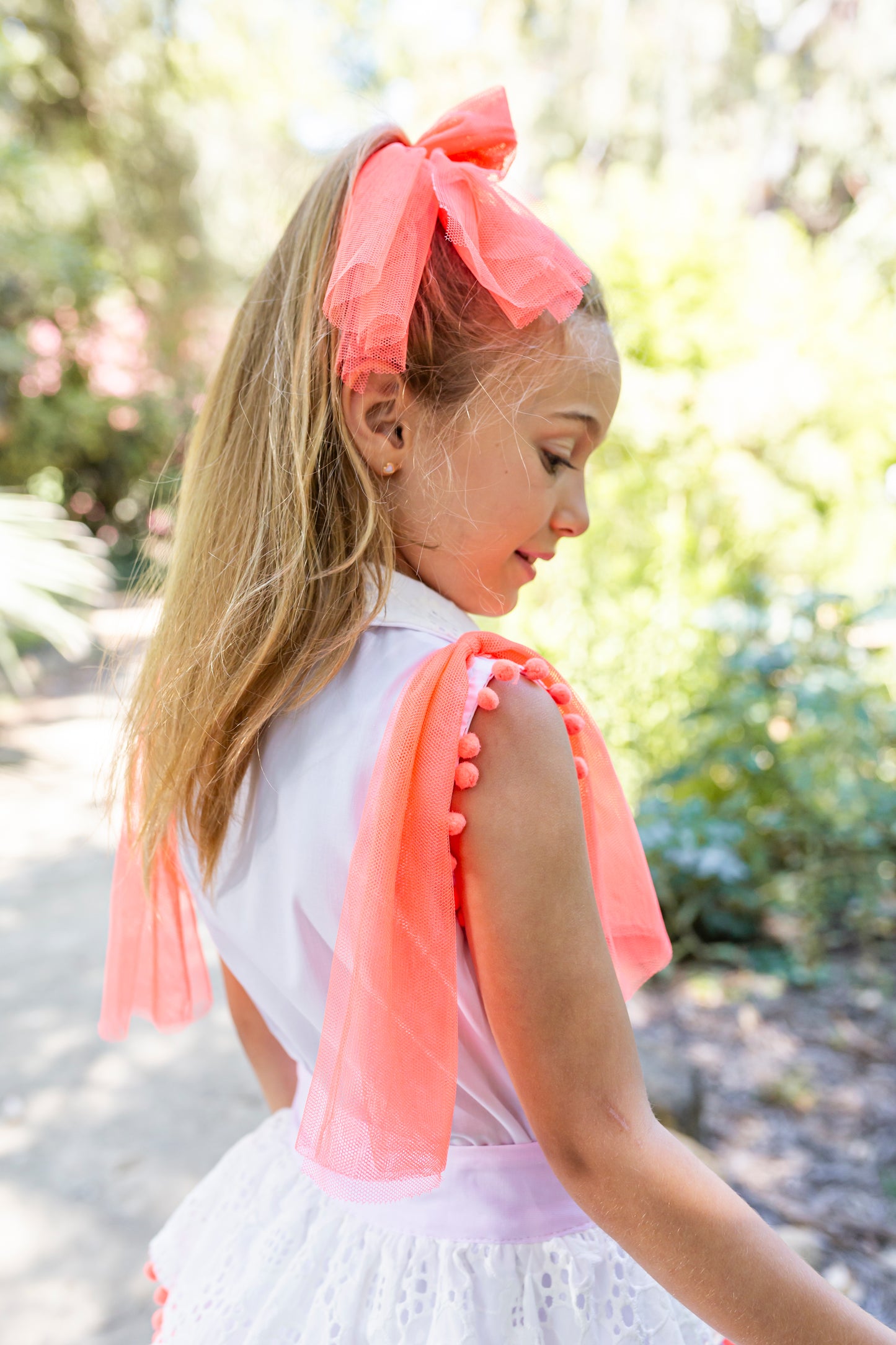 NAXOS SS25 Neon Girls Pink & Orange Tulle Skirt Set - 7552