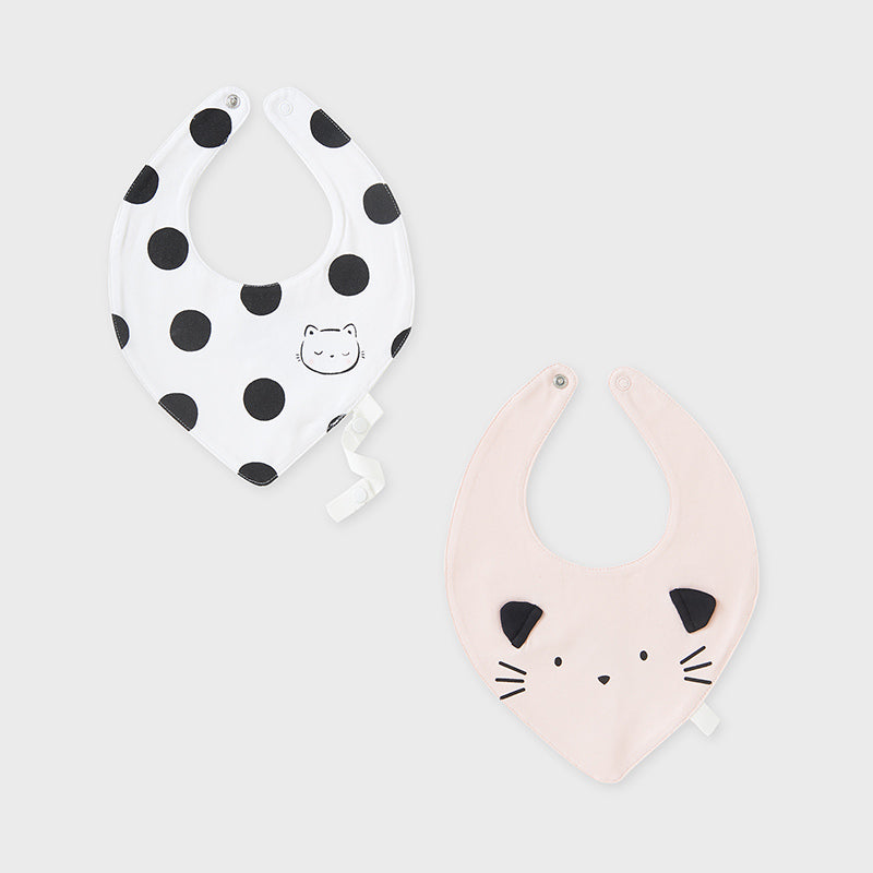 MAYORAL Girls Blush Pink Polka Dot Bib Set 