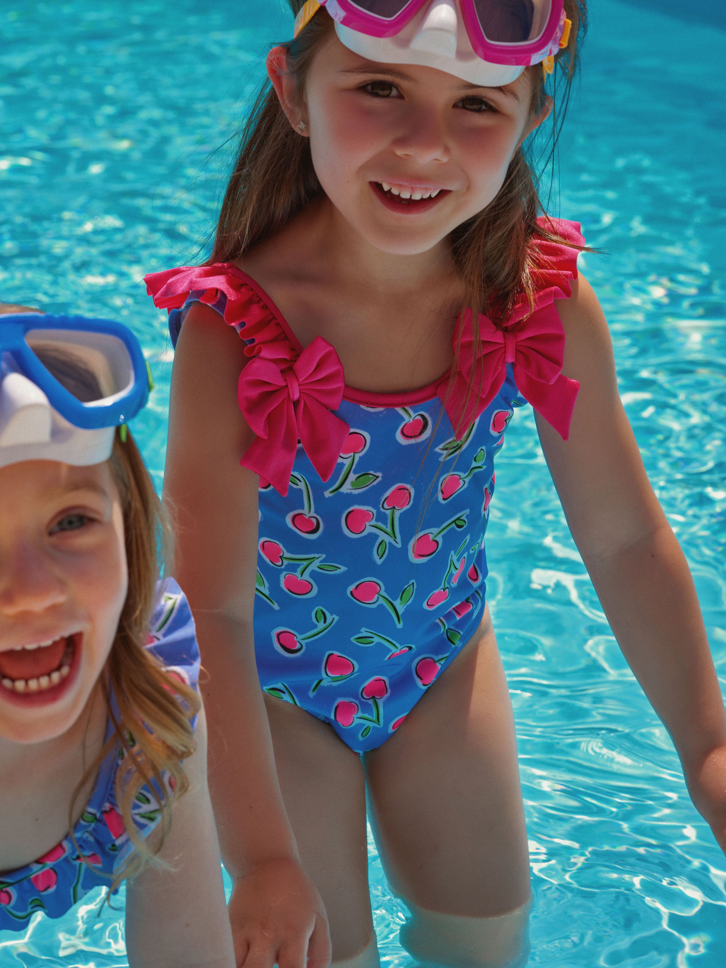 PRE ORDER DEOLINDA Cherry Girls Blue & Pink Swimsuit - 26010