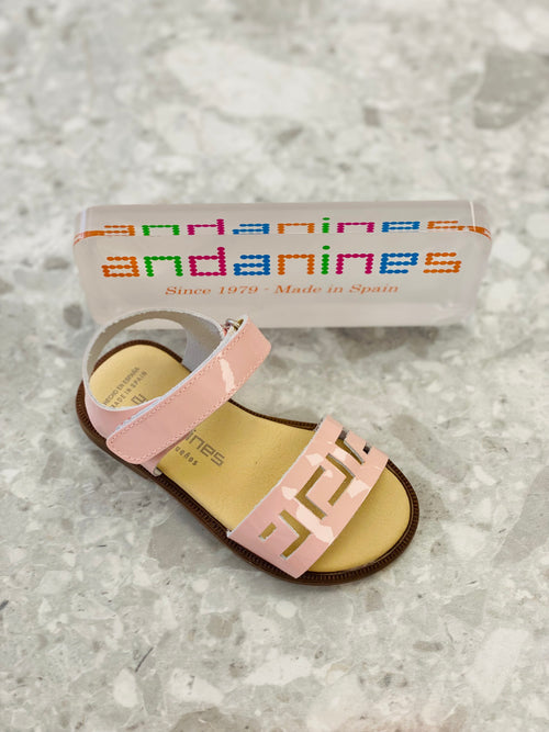 ANDANINES Pink Girls Patent Leather Sandals - 201522