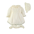 MIRANDA CEREMONIA Girls Cream Dress with Bonnet & Knickers - 20VBG