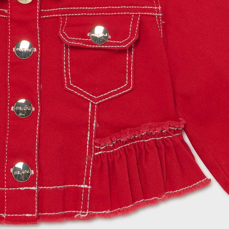MAYORAL Mini Girls Poppy Red Jacket - NON RETURNABLE