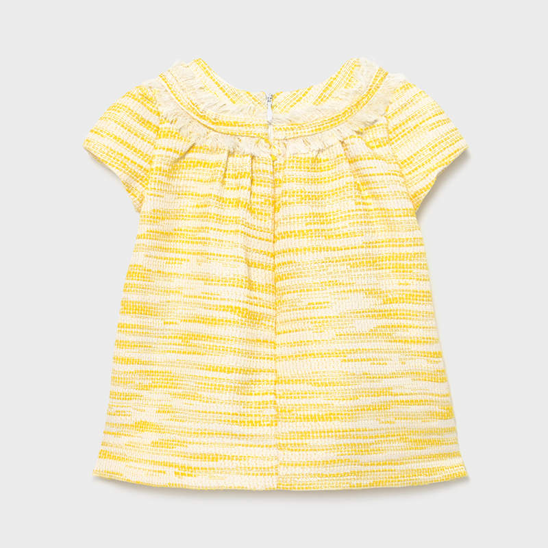 MAYORAL Mini Girls Yellow Boucle Dress - NON RETURNABLE