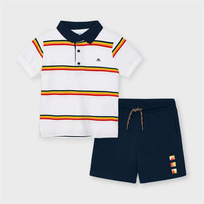 Mayoral Boys Summer Stripe Polo Short Set - 3640