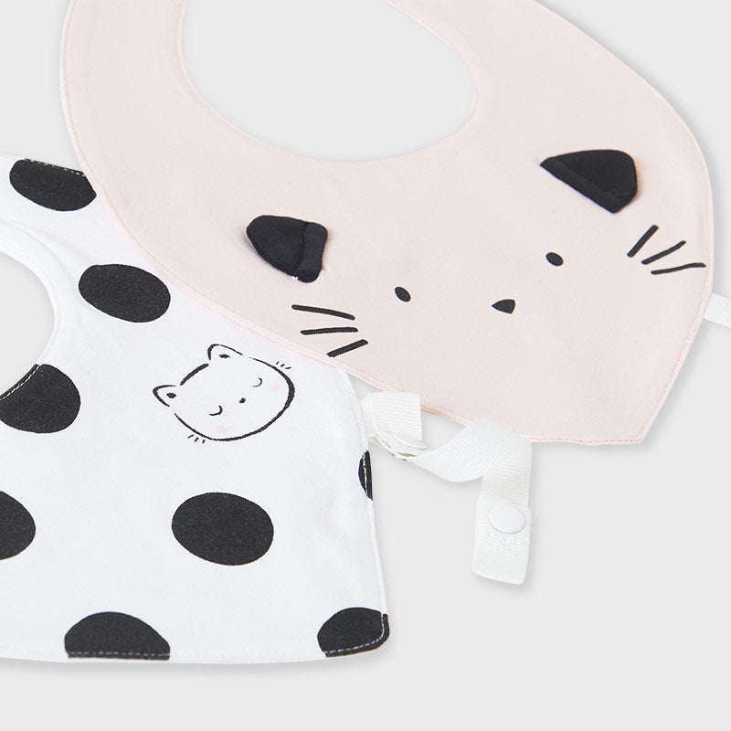 MAYORAL Girls Blush Pink Polka Dot Bib Set 