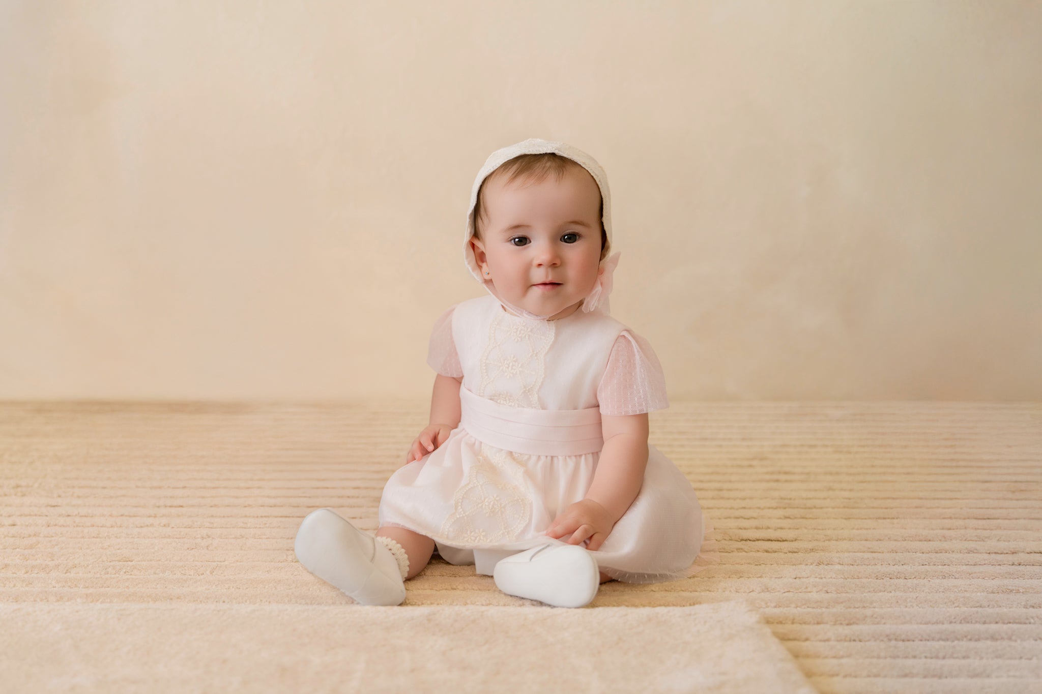 MIRANDA Ceremonia Girls Cream & Pink Dress & Knickers - 21VB