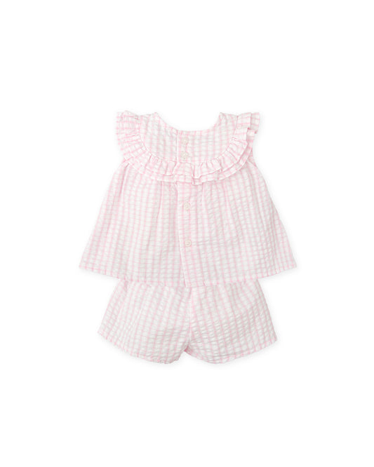 TUTTO PICCOLO SS25 Atenas Girls Pink Short Set