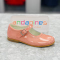 ANDANINES Coral Pearl Girls Patent Leather Mary Jane Shoes